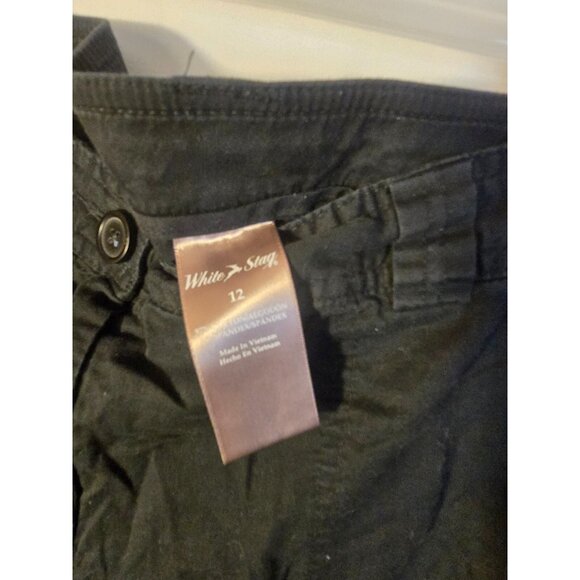 White Stag Womens Capri Cropped Pants Trouser Size 12 Black New NWT Khakis Chino - Picture 2 of 3